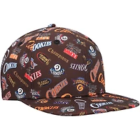 Casquette Snapback à imprimé intégral pour hommes, marron, Cookies
