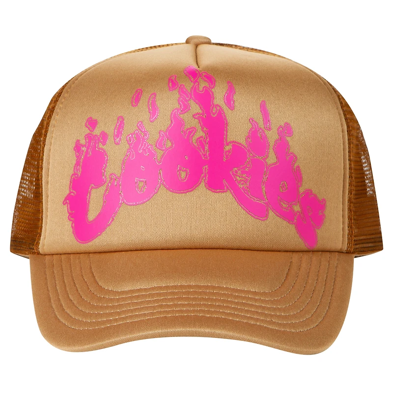 Casquette Snapback de camionneur à combustion lente Cookies marron pour hommes