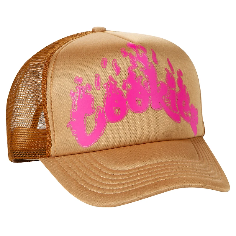 Casquette Snapback de camionneur à combustion lente Cookies marron pour hommes