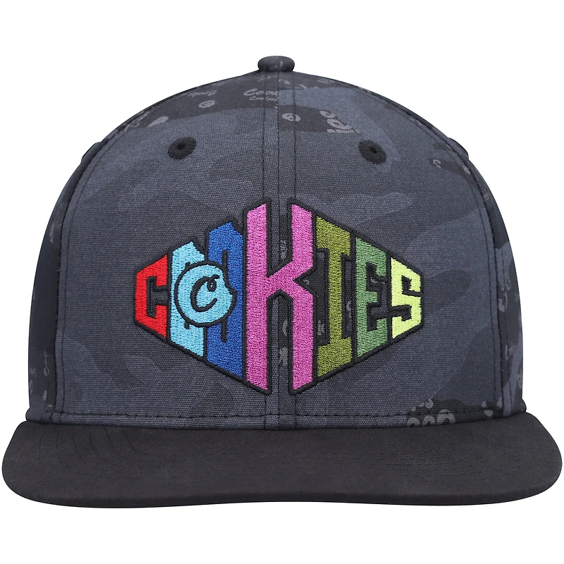 Men's Cookies  Black/Camo Across the Board Snapback Hat