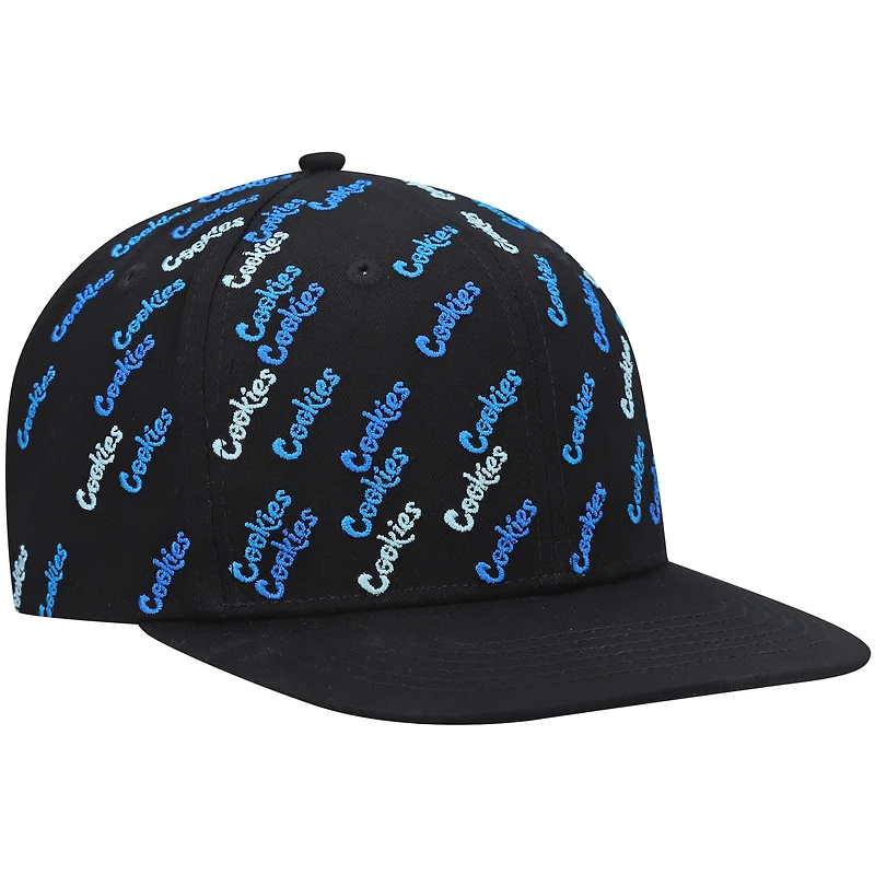 Casquette Snapback Cookies noire à triple faisceau pour homme