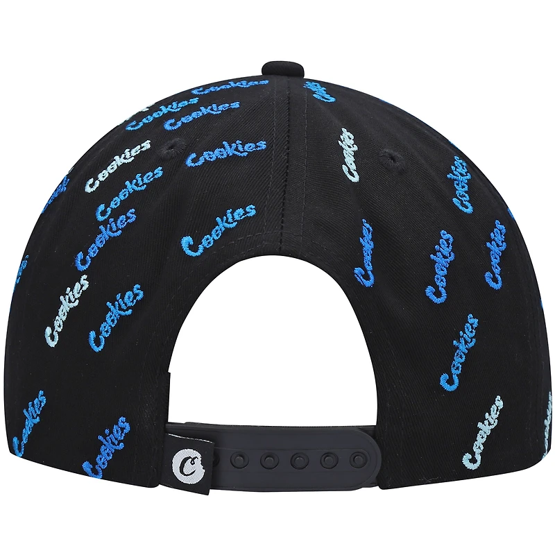 Casquette Snapback Cookies noire à triple faisceau pour homme