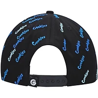 Casquette Snapback Cookies noire à triple faisceau pour homme
