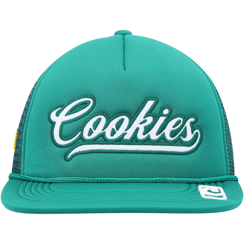 Men's Cookies Green Pack Talk Foam Trucker Snapback Hat