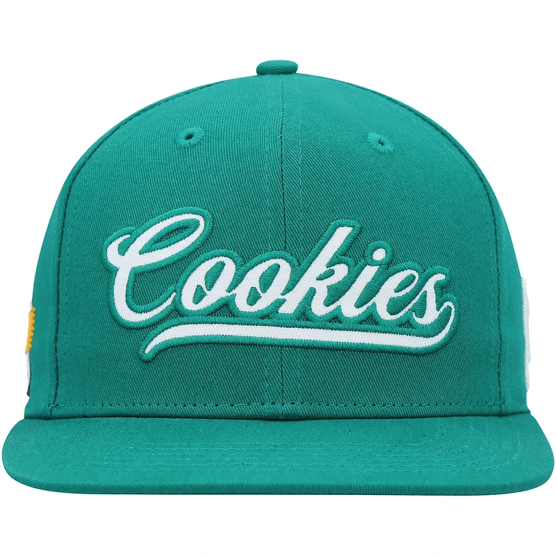 Men's Cookies Green Pack Talk Snapback Hat