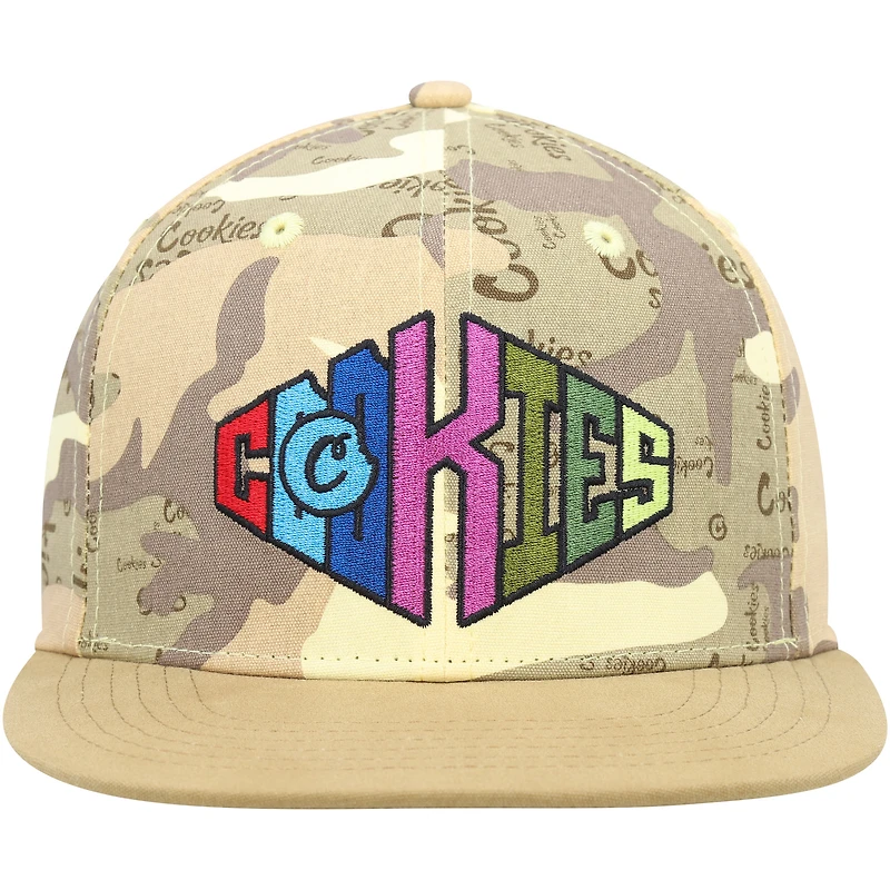 Casquette Snapback Cookies Tan/Camo pour hommes