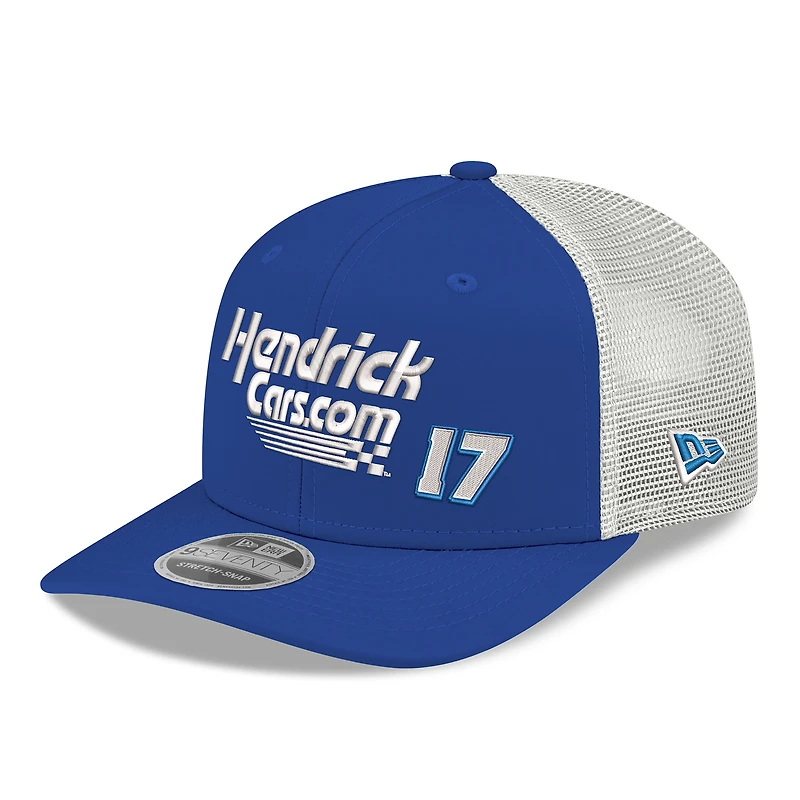 Casquette trucker ajustable New Era Corey Day 2026 Hendrick Cars.com 9SEVENTY bleue et blanche pour homme