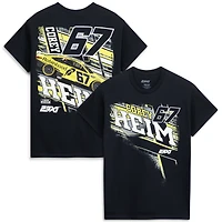 T-shirt noir 23XI Racing Corey Heim #67 Robinhood pour homme