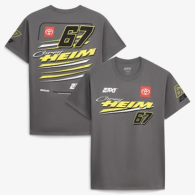 T-shirt à col rond anthracite 23XI Racing Corey Heim n° 67 pour homme