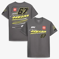 T-shirt à col rond anthracite 23XI Racing Corey Heim n° 67 pour homme
