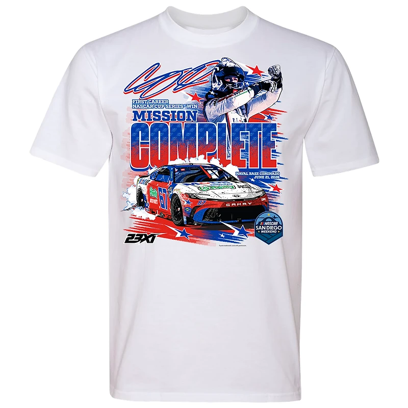 Men's Classic Ink White Corey Heim 2026 Anduril 250 Race Winner T-Shirt