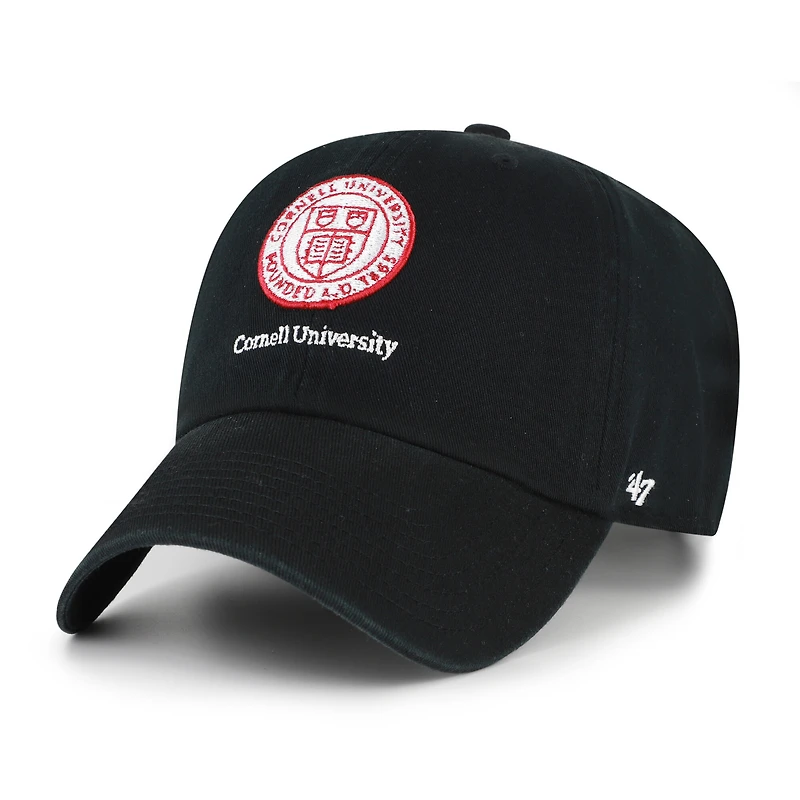 Casquette ajustable Cornell Big Red Clean Up noire pour homme, modèle 47