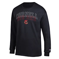T-shirt à manches longues Champion noir pour homme de l'équipe Cornell Big Red