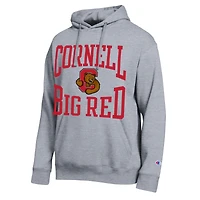 Sweat à capuche Champion pour homme, gris chiné, Cornell Big Red Team