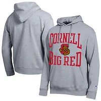 Sweat à capuche Champion pour homme, gris chiné, Cornell Big Red Team