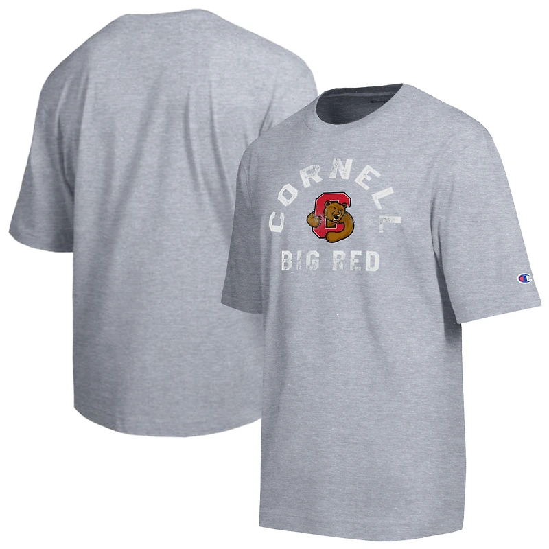 Men's Champion  Heather Gray Cornell Big Red Weathered Team T-Shirt