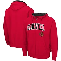 Men's Colosseum Red Cornell Big Arch & Logo 3.0 Full-Zip Hoodie