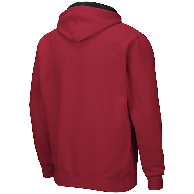 Men's Colosseum  Red Cornell Big Arch & Logo 3.0 Full-Zip Hoodie
