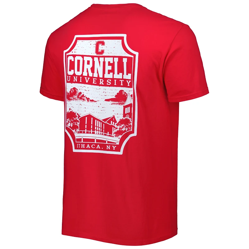 T-shirt rouge Cornell Big Red Logo Campus Icon pour homme