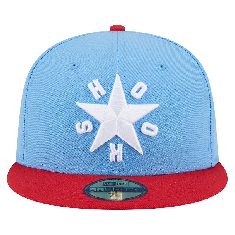 Men's New Era  Light Blue Corpus Christi Hooks Authentic Collection 59FIFTY Fitted Hat