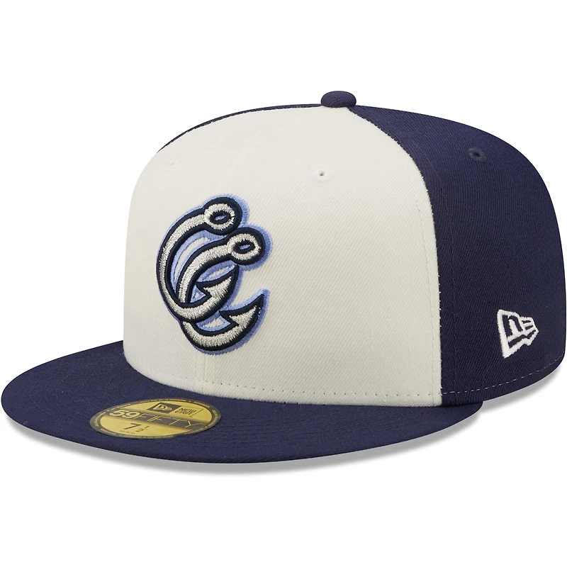 Casquette ajustée 59FIFTY pour homme de la collection authentique Hooks Corpus Christi New Era, blanc/bleu marine