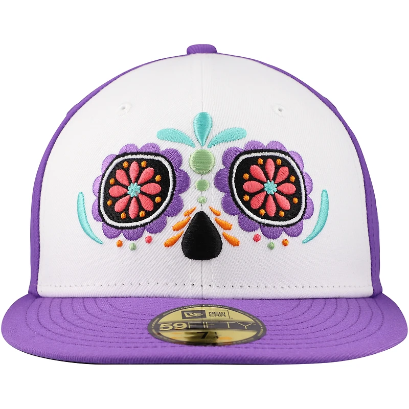 Casquette ajustée Corpus Christi Hooks Copa De La Diversion 59FIFTY New Era pour hommes, blanc/violet
