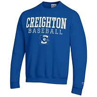 Sweat-shirt de baseball Powerblend Champion Blue Creighton Bluejays Stack pour homme