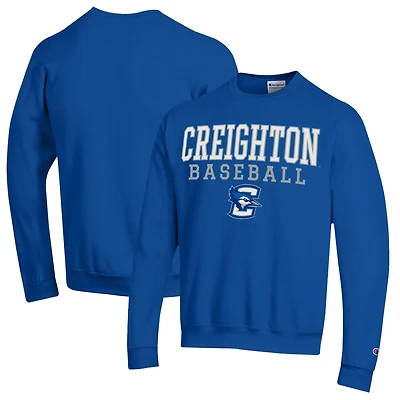 Sweat-shirt de baseball Powerblend Champion Blue Creighton Bluejays Stack pour homme