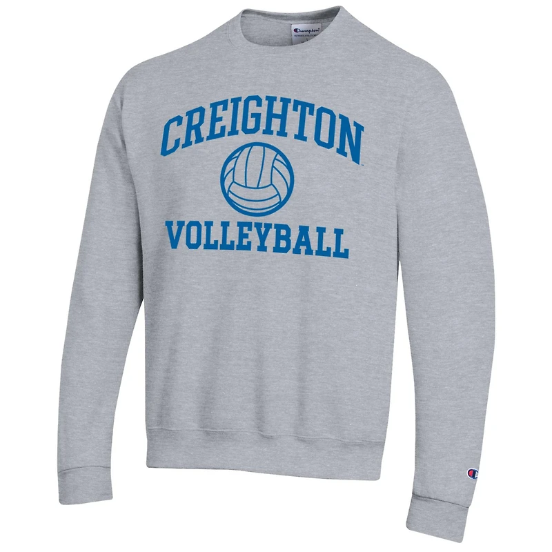Sweat-shirt à capuche Champion Gray Creighton Bluejays Icon Logo Volleyball Eco Powerblend pour homme