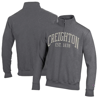 Pull à col zippé pour homme Champion Heather Gray Creighton Bluejays Established Date