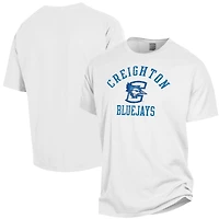 Men's ComfortWash White Creighton Bluejays Arch Logo Garment Dyed T-Shirt