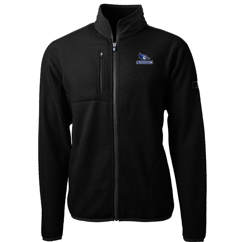Men's Cutter & Buck Black Creighton Bluejays Big Tall Cascade Eco Sherpa Fleece Full-Zip Jacket
