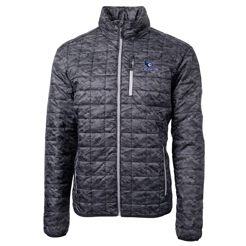 Veste à capuche entièrement zippée Primaloft Eco pour homme, noire, Cutter & Buck, Creighton Bluejays, Rainier