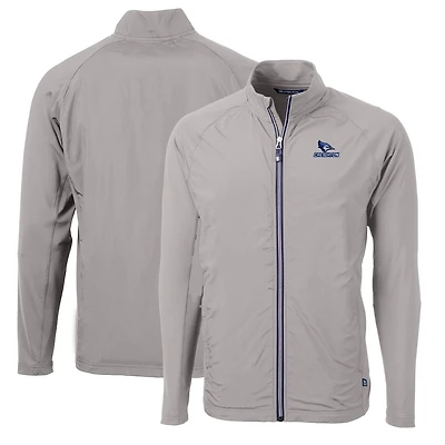 Men's Cutter & Buck Gray Creighton Bluejays Big Tall Adapt Eco Knit Hybrid Recycled Full-Zip Jacket