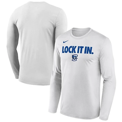 Men's Nike  White Creighton Bluejays 2026 On-Court Bench Long Sleeve T-Shirt