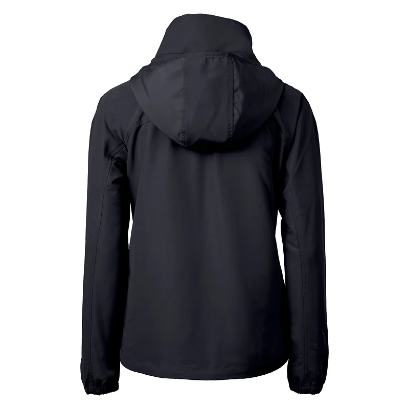 Veste zippée intégrale en tissu recyclé pour femme Cutter & Buck Black Creighton Bluejays Charter