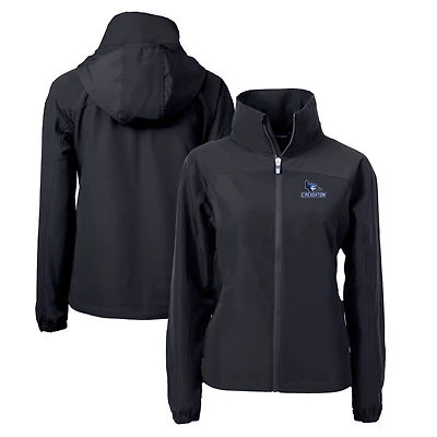 Veste zippée intégrale en tissu recyclé pour femme Cutter & Buck Black Creighton Bluejays Charter