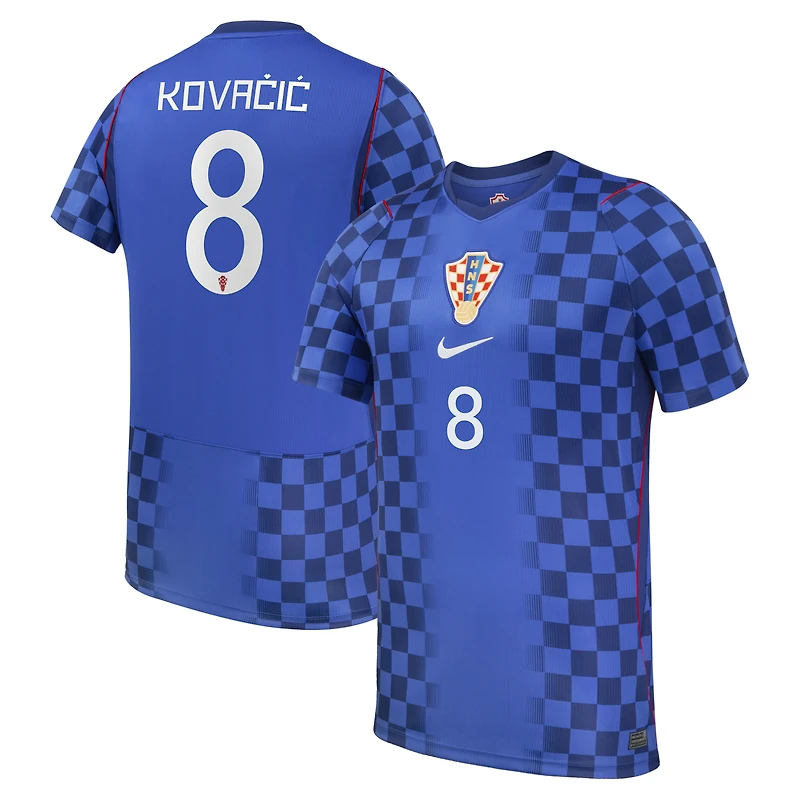 Maillot Nike Mateo Kovačić bleu marine pour homme, réplique du stade extérieur de l'équipe nationale Croatie 2026