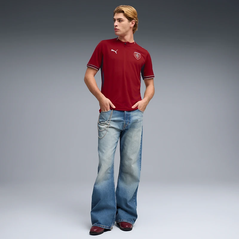 Maillot réplique domicile 2026 de l'équipe nationale République tchèque Puma rouge pour homme