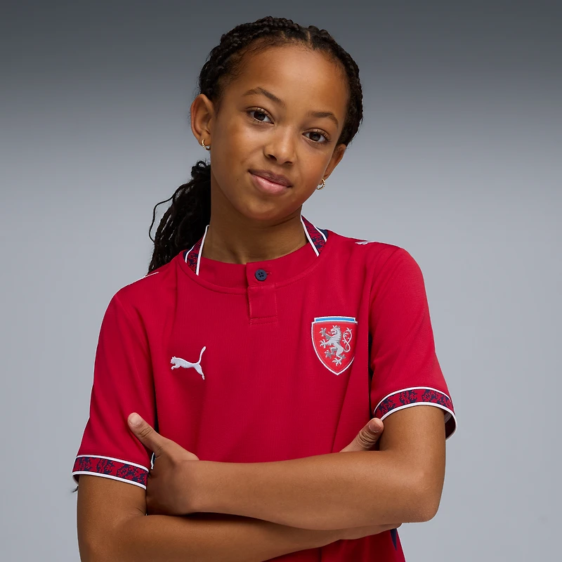 Maillot réplique domicile Puma rouge de l'équipe nationale République tchèque pour jeunes (2026)