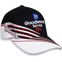 Men's Checkered Flag Black/White Dale Earnhardt Goodwrench Reverse Swoosh Adjustable Hat