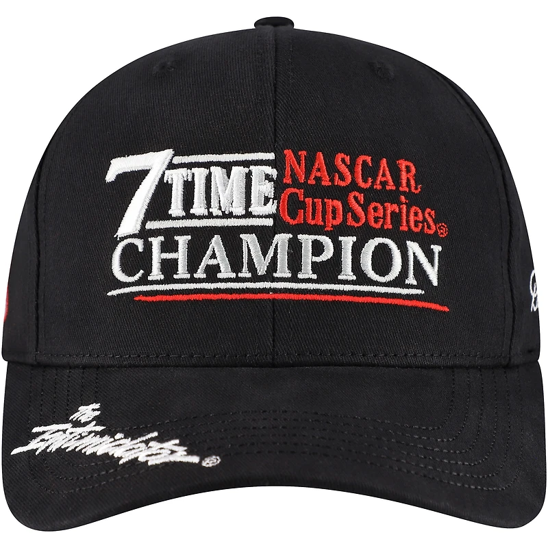 Men's Checkered Flag Sports Black Dale Earnhardt 7-Time NASCAR Cup Series Champion Adjustable Hat