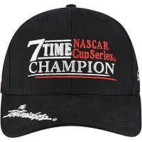 Men's Checkered Flag Sports Black Dale Earnhardt 7-Time NASCAR Cup Series Champion Adjustable Hat
