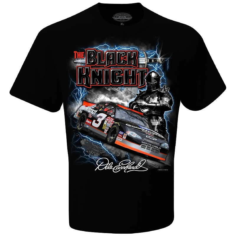 T-shirt Dale Earnhardt Black Knight Sports à drapeau damier pour homme