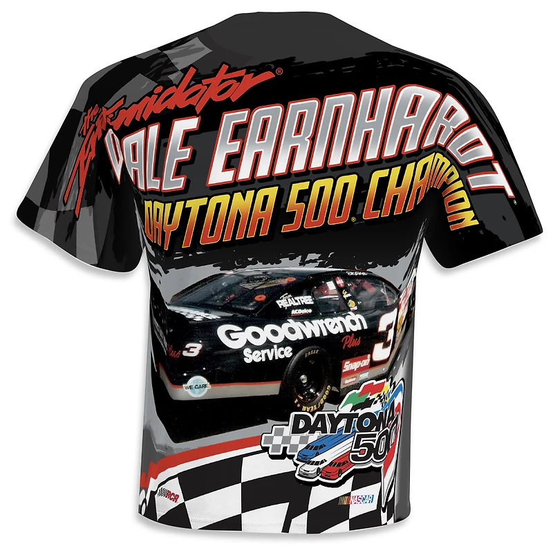 Men's Checkered Flag Sports Black Dale Earnhardt Daytona 500 Champion Legends T-Shirt