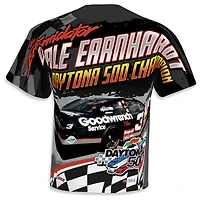 Men's Checkered Flag Sports Black Dale Earnhardt Daytona 500 Champion Legends T-Shirt
