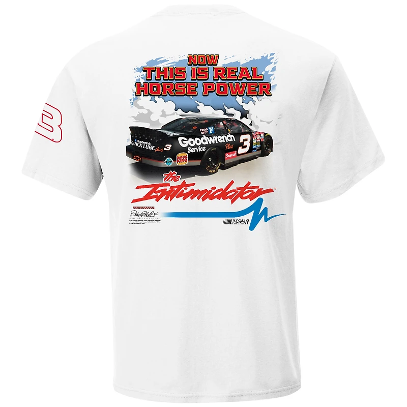 T-shirt à damier pour homme Dale Earnhardt Cowboys & Engines blanc