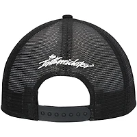 Men's New Era Black Dale Earnhardt Big E Legends 9FORTY A-Frame Trucker Snapback Hat