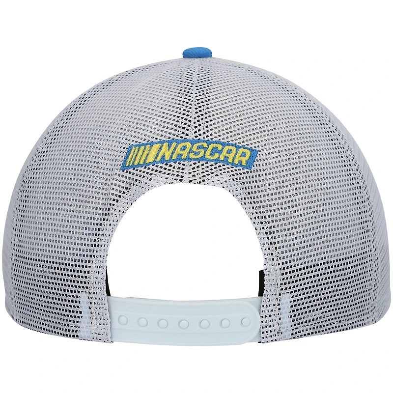 Men's New Era Yellow/Royal Dale Earnhardt Legends 9FORTY A-Frame Trucker Snapback Hat