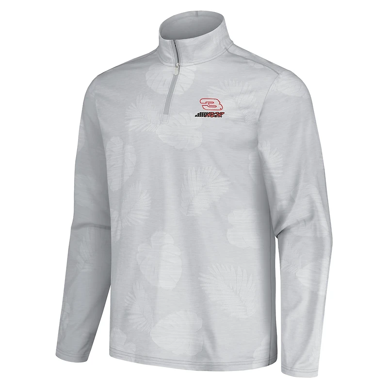 Veste à demi-zip Tommy Bahama gris Dale Earnhardt Delray Frond IslandZone pour hommes